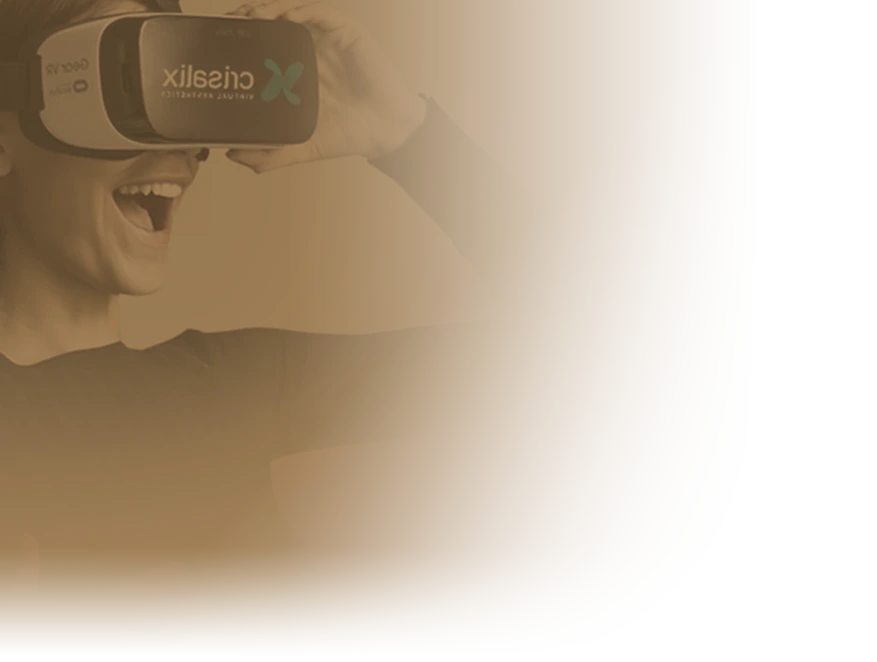 Imagen de persona con casco de realidad virtual - Ganssthetic